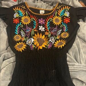 Embroidered Mexican Cotton Blouse size small